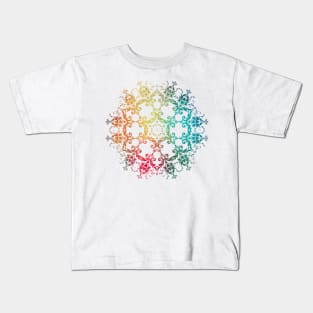 Rainbow mandala flower Kids T-Shirt